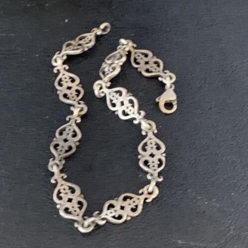 Old Pawn Navajo Sterling Silver Link Bracelet | 8" | Authentic Native American Handmade | 13730