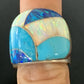 Navajo Blue Turquoise Opal Inlay Pinky Ring | Sz 6 | Authentic Native American Handmade | 12856
