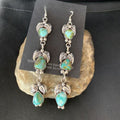 Navajo Sonoran Gold Turquoise Earrings | Sterling Silver | 3 Dangle | Authentic Native American Handmade | 13924