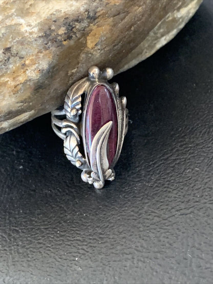 Women's Navajo Purple Spiny Oyster Ring | Sterling Silver | Sz 6 | Authentic Native American Handmade | 10812