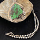 Navajo Green Spiderweb Turquoise Pendant Necklace | Sterling Silver | Authentic Native American Handmade | 2983