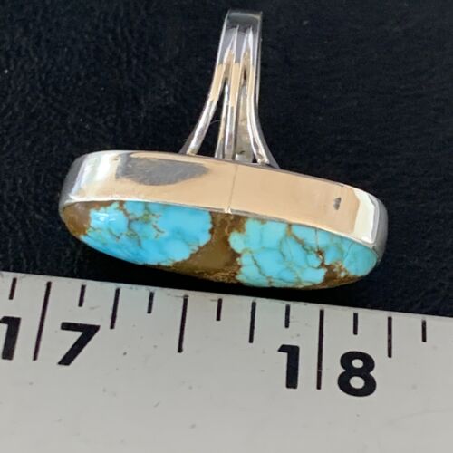 Native American Blue #8 Turquoise Navajo Ring | Sterling Silver | Sz 6.5 | 14032