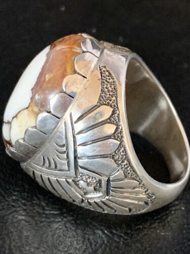 Southwestern Men's XL Ring | Wild Horse Turquoise | Sterling Silver | Sz 8.5 | 13775 - Masha USA