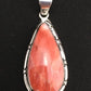 Native American Navajo Red Spiny Oyster Pendant | Sterling Silver | 1.75" | 1125