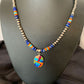 Navajo Multi-Color Spiny Turquoise Inlay Pendant | Sterling Silver | Authentic Native American Handmade | 10658
