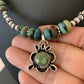 Men's Spiderweb Turquoise Pendant | Navajo Pearls Sterling Silver Necklace | Authentic Native American Handmade | 1017