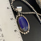 Native American Navajo Blue Lapis Pendant Necklace | Sterling Silver | Authentic Handmade | 11679