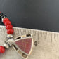 Navajo Pearls Necklace Pendant | Sterling Silver Onyx & Coral Inlay | Authentic Native American Handmade | 1930