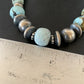 Navajo Pearl Dry Creek Turquoise Beads Necklace | Sterling Silver | 21" | Handmade | 10940