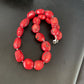 Navajo Red Coral Bead Necklace | Sterling Silver | 20" | Authentic Native American Handmade | 13409