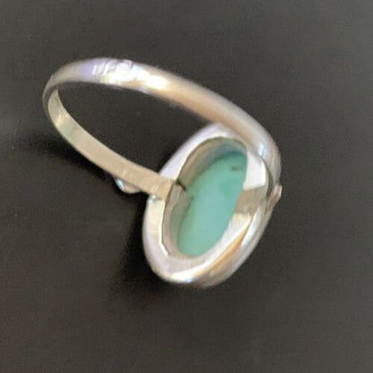 Navajo Blue Turquoise Ring | Sterling Silver | Sz 7 | Authentic Native American Handmade | 11432