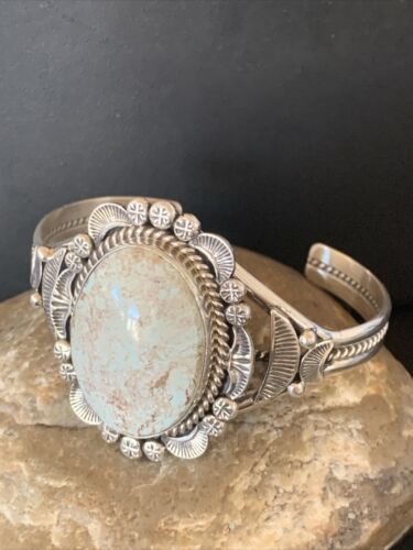 Navajo Dry Creek Turquoise Cuff Bracelet | Sterling Silver | Authentic Native American Handmade | 2118