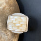 Native American White Mother of Pearl Inlay Ring | Navajo Sterling Silver | Sz 7 | 12863
