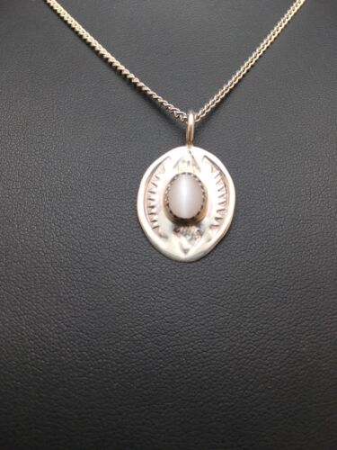 Navajo Mother of Pearls Turquoise Pendant Necklace | Sterling Silver | Authentic Native American Handmade | 18" | 8954