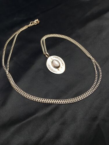 Navajo Mother of Pearls Turquoise Pendant Necklace | Sterling Silver | Authentic Native American Handmade | 18" | 8954