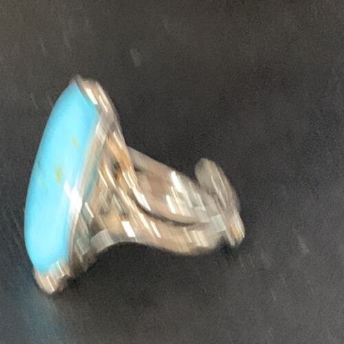 Navajo Blue Kingman Turquoise Ring | Sterling Silver Adjustable Wire | Sz 8 | 13543