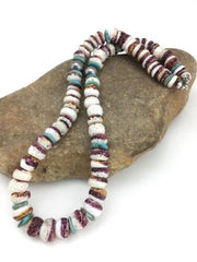 Navajo Purple Spiny Oyster Turquoise Necklace | Sterling Silver | 20" | Authentic Native American Handmade | 2519