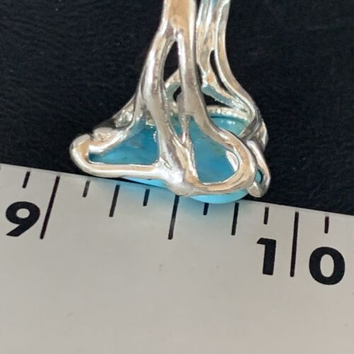 Navajo Blue Kingman Turquoise Ring | Sterling Silver | Sz 8 | Authentic Native American Handmade | 13541