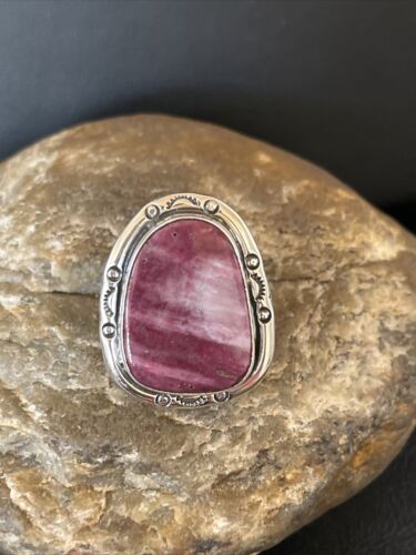 Navajo Turquoise Purple Spiny Oyster Ring | Sterling Silver | Sz 9 | Authentic Native American Handmade | 10296