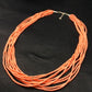 Native American Pink Coral Navajo Necklace | Sterling Silver | 10 Strand | 4388