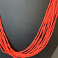 Navajo Red Stabilized Coral Heishi Necklace | 10 Strand Sterling Silver | 20" | 760