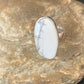 Navajo White Howlite Ring | Sterling Silver | Sz 8.5 | Authentic Native American Handmade | 11611