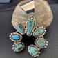 Navajo Southwestern Spiderweb Turquoise Pendant | Authentic Native American Sterling Silver | Naja | 2223