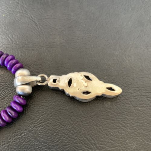 Navajo Amethyst Sugilite Necklace Pendant | Sterling Silver | Multi-Stone | Authentic Native American Handmade | 12375