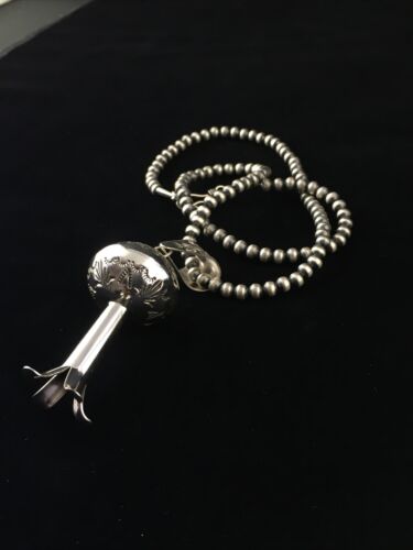 Southwestern Men's Navajo Sterling Silver Large Naja Necklace Pendant | 3" | 10074