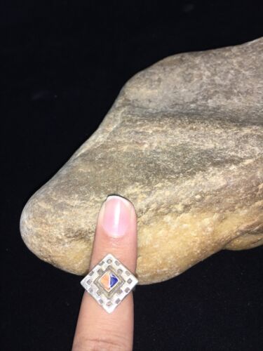 Navajo Multi-Color Lapis & Spiny Oyster Inlay Ring | Sterling Silver | Sz 5.5 | 1784