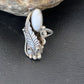 Navajo White Buffalo Turquoise Ring | Sterling Silver | Sz 9 | Authentic Native American Handmade | 12187