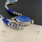Navajo Pearls Necklace with 3 Stone Blue Denim Lapis Pendant | Sterling Silver | Native American Handmade | 10822