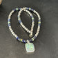 Navajo Green Turquoise Lapis Necklace with Opal Pendant | Sterling Silver | Native American Handmade | 14369
