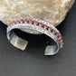 Zuni Red Coral Cuff Bracelet | Sterling Silver | Authentic Native American Handmade | 14179