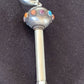 Navajo Blue Turquoise Multi-Color Naja Pendant | Sterling Silver | Authentic Native American Handmade | 01156