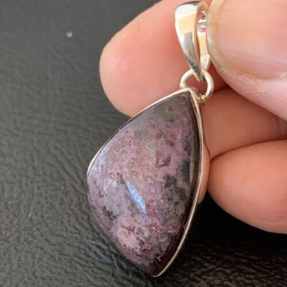 Southwestern Navajo Purple Sugilite Pendant | Sterling Silver | 1.25" | 10938
