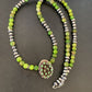 Navajo Green Gaspeite Turquoise Multi-Stone Pendant | Authentic Native American Sterling Silver | 12268