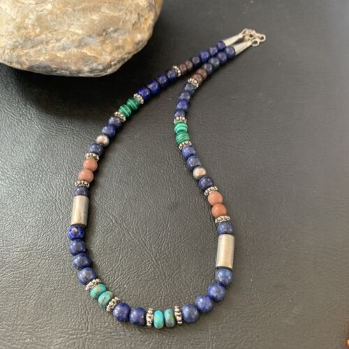 Authentic Tommy Singer Necklace | Blue Lapis Turquoise | Sterling Silver | 15" | 10392