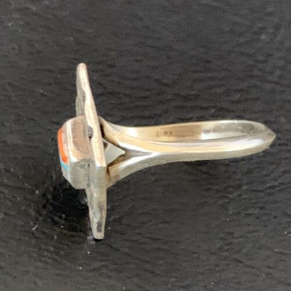 Native American Women's Navajo Sugilite Spiny Oyster Inlay Ring | Sz 8 | 13129 - Masha USA