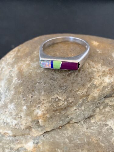 Navajo Blue Turquoise Purple Sugilite Opal Inlay Ring | Sz 7 | Authentic Native American Handmade | 11150