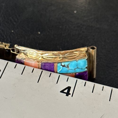 Navajo Turquoise Sugilite Inlay Watch Tips | Sterling Silver & Gold-Filled | Authentic Native American Jewelry | 14399