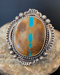 Navajo Blue Boulder Turquoise Ring | Sterling Silver | Sz 7 | 00749
