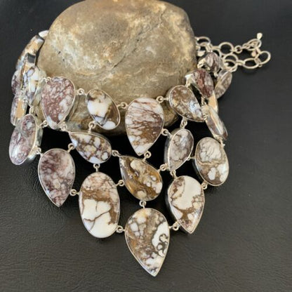 Choker Necklace with Wild Horse Turquoise Multi Pendant | Sterling Silver | Authentic Native American Handmade | 11837