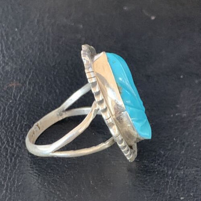 Navajo Blue Kingman Turquoise Ring | Sterling Silver | Sz 10 | Authentic Native American Handmade | 13530