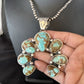 Navajo Blue #8 Turquoise Squash Blossom Necklace Pendant | Authentic Native American Sterling Silver | Naja | 14241