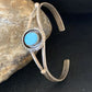 Handmade Women's Sterling Silver Blue Kingman Turquoise Cuff Wire Bracelet | 12878