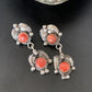 Native American Handmade Navajo Red Spiny Oyster Dangle Earrings | Sterling Silver | 2064