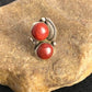Navajo Apple Coral Sponge Ring | Sterling Silver Multi-Stone | Sz 9.25 | Native American Handmade |  8857
