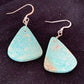 Southwestern Navajo Slab Turquoise Dangle Earrings | Sterling Silver | Authentic Native American Handmade | 1323