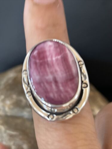 Navajo Turquoise Purple Spiny Oyster Ring | Sterling Silver | Sz 9 | Authentic Native American Handmade | 10297